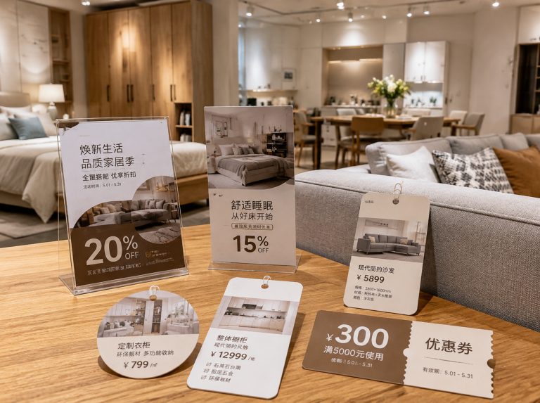 黄岩区家具门店单页海报与吊牌